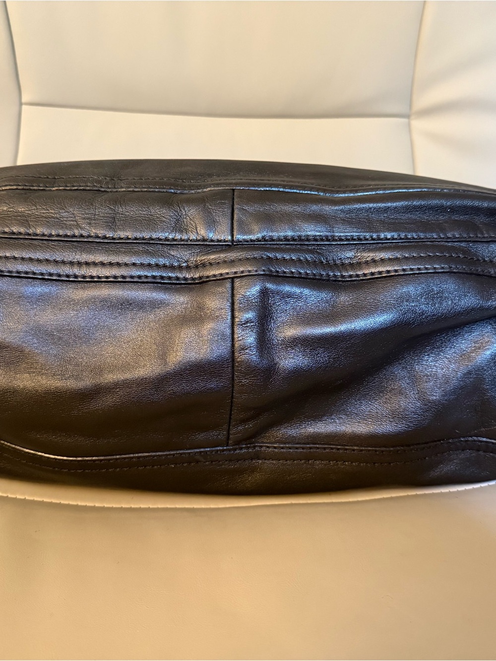 Prada Vintage Black Leather Flap Shoulder Bag Silver Hardware Authentic - Picture 6 of 11